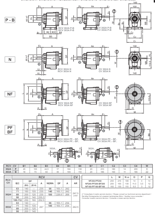 Мотор-редуктор SITI серии RCV 302А-303А Мотор-редуктор SITI серии RCV 302А-303А